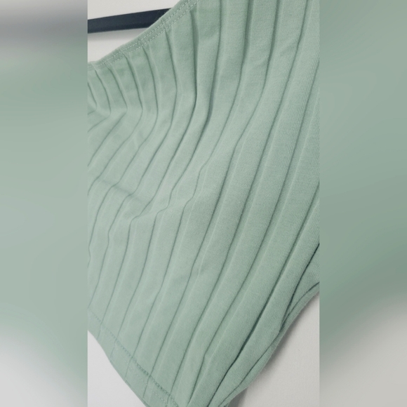 One Shoulder Mint Green Crop Top - Picture 2 of 2